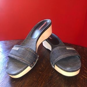 Prada denim sandal